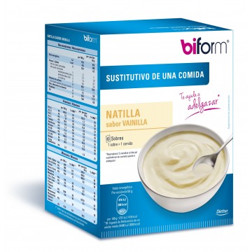 Natillas vainilla 6 sobres. sustitutico comida BIFORM